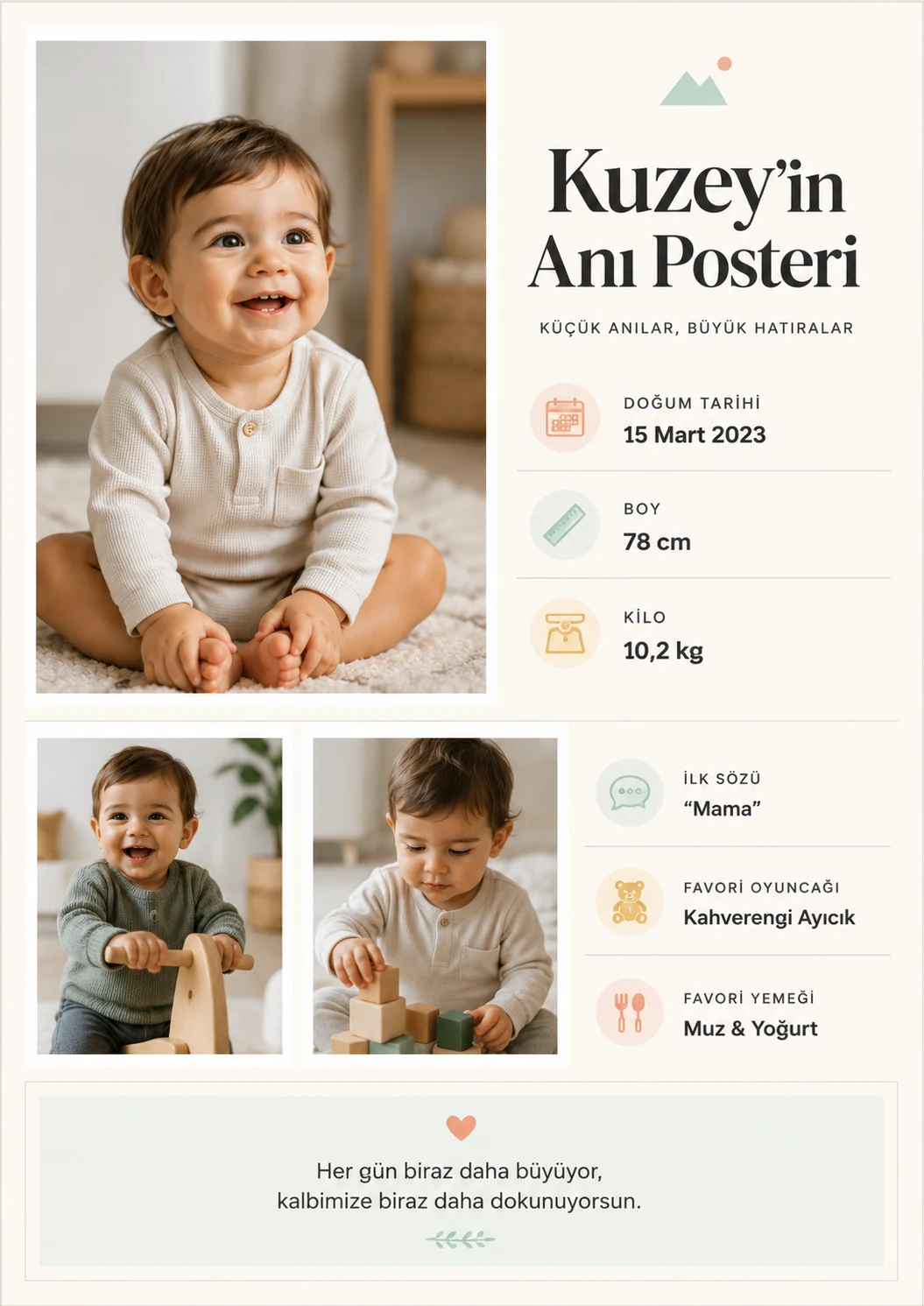 Bebek çocuk anı posteri örneği
